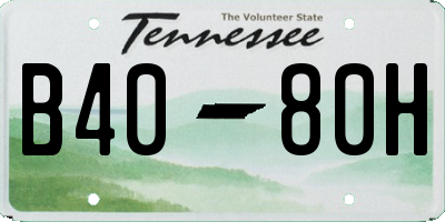 TN license plate B4080H