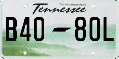 TN license plate B4080L
