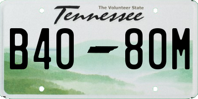 TN license plate B4080M