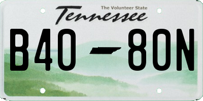 TN license plate B4080N