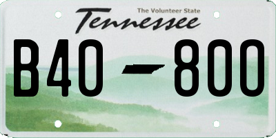 TN license plate B4080O