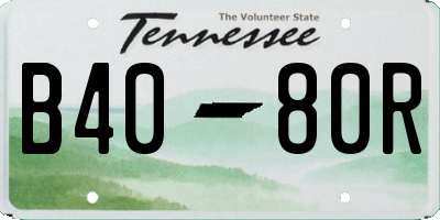 TN license plate B4080R