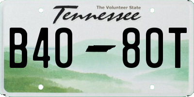 TN license plate B4080T