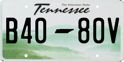 TN license plate B4080V