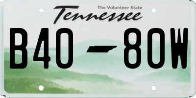 TN license plate B4080W