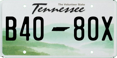 TN license plate B4080X
