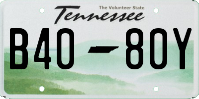 TN license plate B4080Y