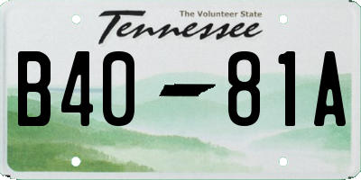 TN license plate B4081A