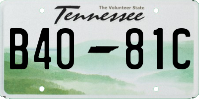 TN license plate B4081C
