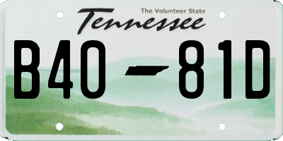 TN license plate B4081D
