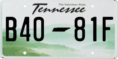 TN license plate B4081F