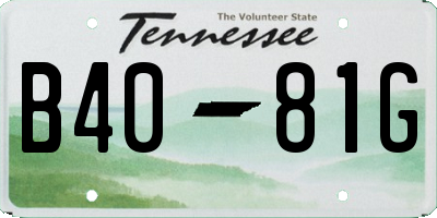 TN license plate B4081G