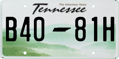 TN license plate B4081H