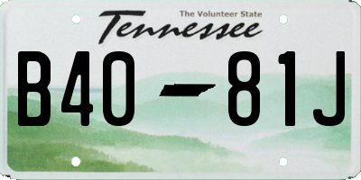 TN license plate B4081J