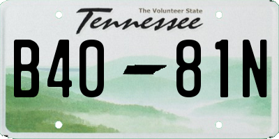 TN license plate B4081N