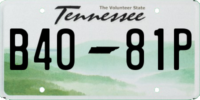 TN license plate B4081P