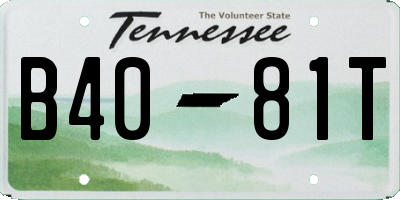 TN license plate B4081T