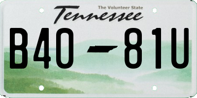 TN license plate B4081U