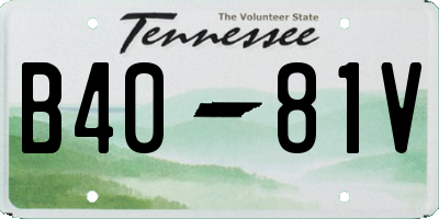 TN license plate B4081V