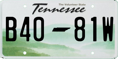 TN license plate B4081W
