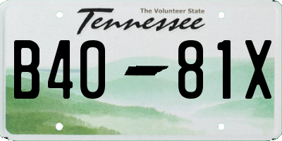 TN license plate B4081X