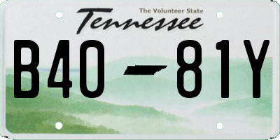 TN license plate B4081Y