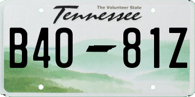 TN license plate B4081Z