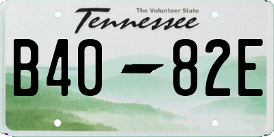 TN license plate B4082E