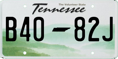 TN license plate B4082J