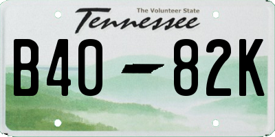 TN license plate B4082K