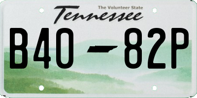 TN license plate B4082P