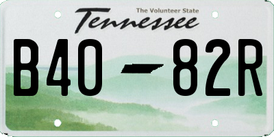 TN license plate B4082R