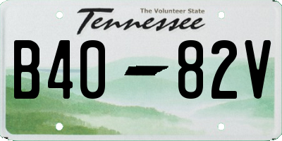 TN license plate B4082V