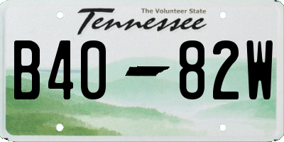 TN license plate B4082W