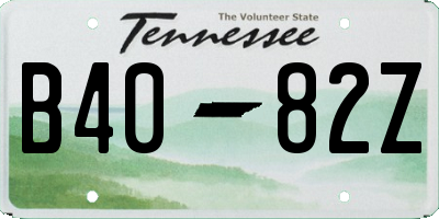 TN license plate B4082Z