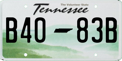 TN license plate B4083B