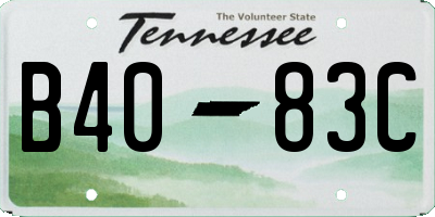 TN license plate B4083C
