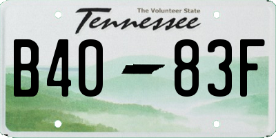 TN license plate B4083F