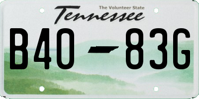 TN license plate B4083G