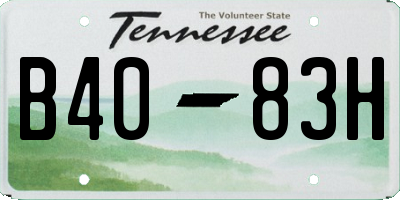 TN license plate B4083H