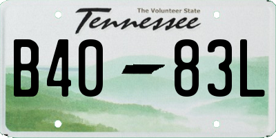 TN license plate B4083L