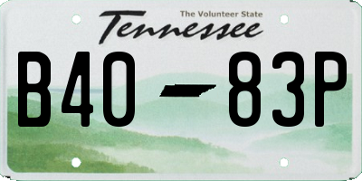 TN license plate B4083P