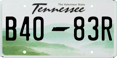TN license plate B4083R