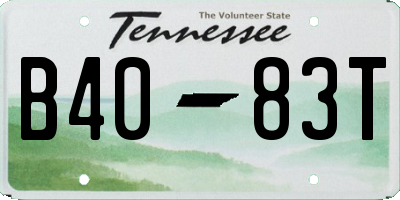 TN license plate B4083T