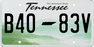 TN license plate B4083V