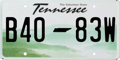 TN license plate B4083W