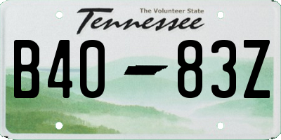 TN license plate B4083Z