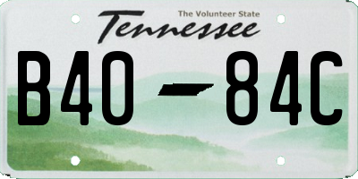 TN license plate B4084C