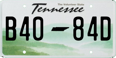 TN license plate B4084D