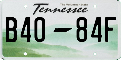 TN license plate B4084F